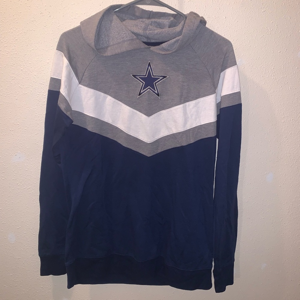 Fanatics Gray and Navy Dallas Cowboys Star Logo Lightweight Sweater
